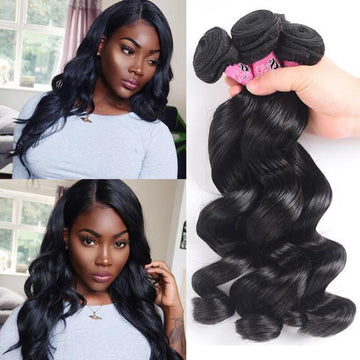 GS Virgin Hair Brazilian Loose Wave Virgin Hair 3 Bundles Cabello Series